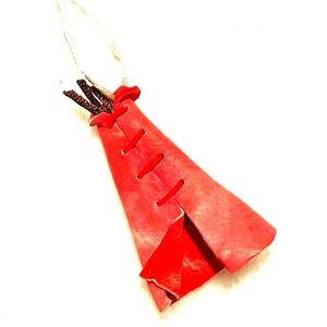 Leather Teepee Bag Charm/ Key Chain